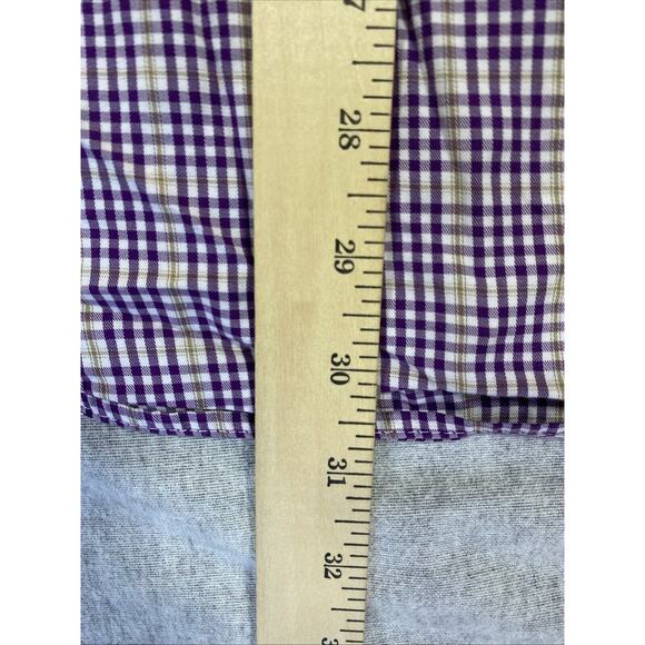 Peter Millar Shirt Mens Extra Large Purple Check Casual Dress Classic XL - Picture 5 of 6